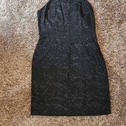 Vintage Jay Jacob's Black Floral Size 7 Dress 