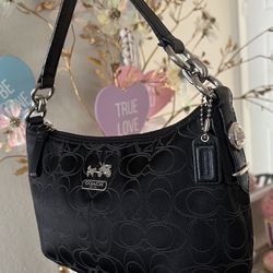 Coach Signature Jacquard Hobo bag Purse 