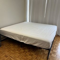king-size bed frame and mattress 