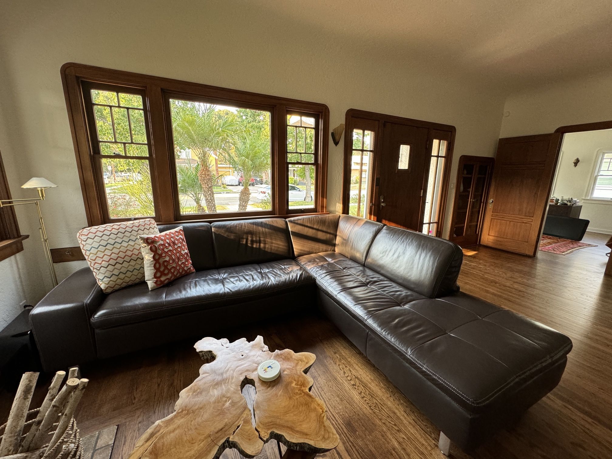 REDUCED: Schilling Modern Leather Sectional Sofa