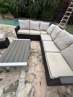 L Shaped Modular Outdoor Sofa Set