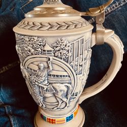 Vintage cup for victory in equestrian sports.