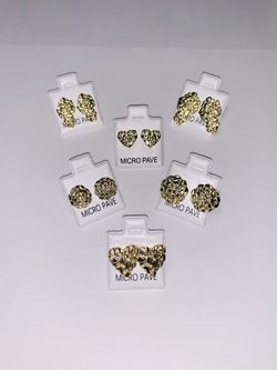 6 Pair Of Stainless Steel Nugget Earrings 
