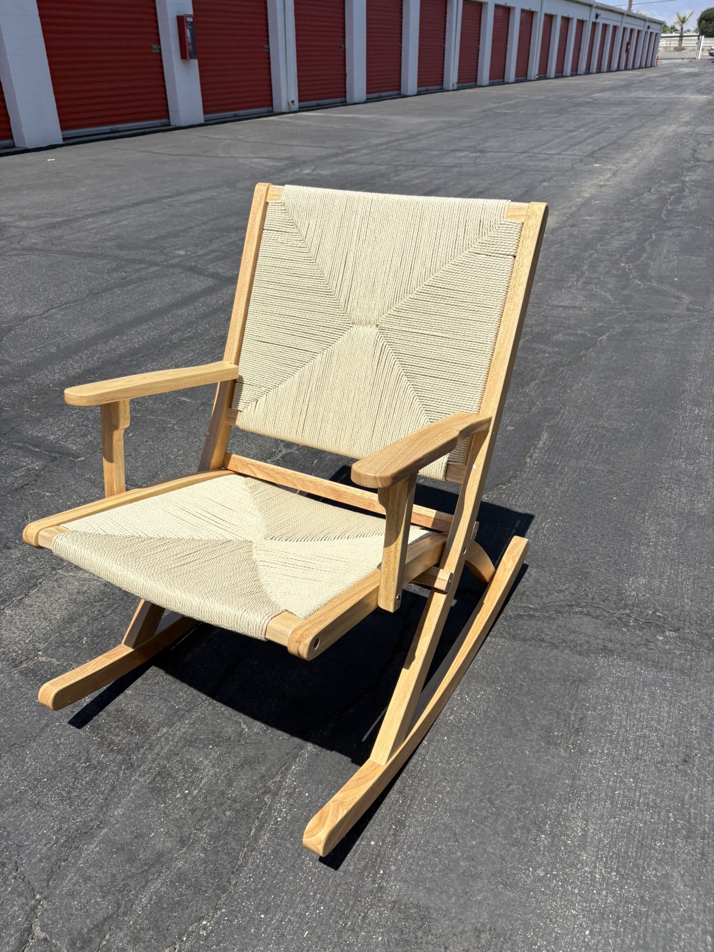 Wooden Woven Rocking Chair