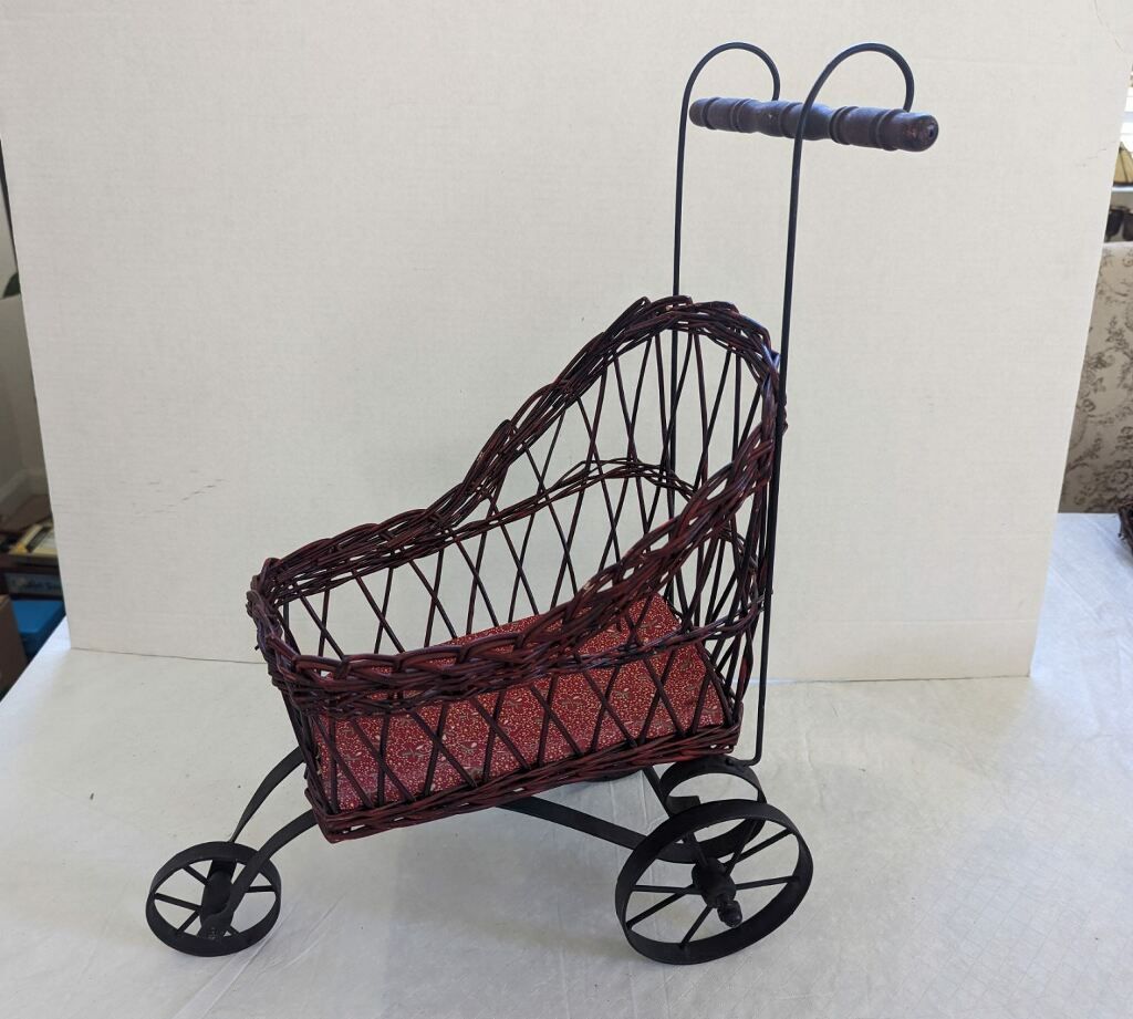 Rare Three Wheeled Antique Doll Buggy Stroller/Carriage