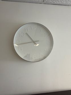 Karlsson Large Modern Wall Clock – White/Silver