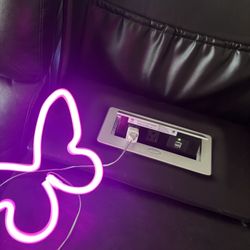 3 Seat Leather Couch With Outlets 