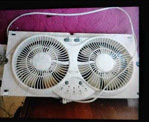 A White Double Window Fan