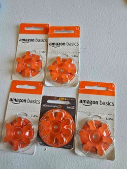 Amazon Basics MDHearingAid size 13 hearing aid batteries