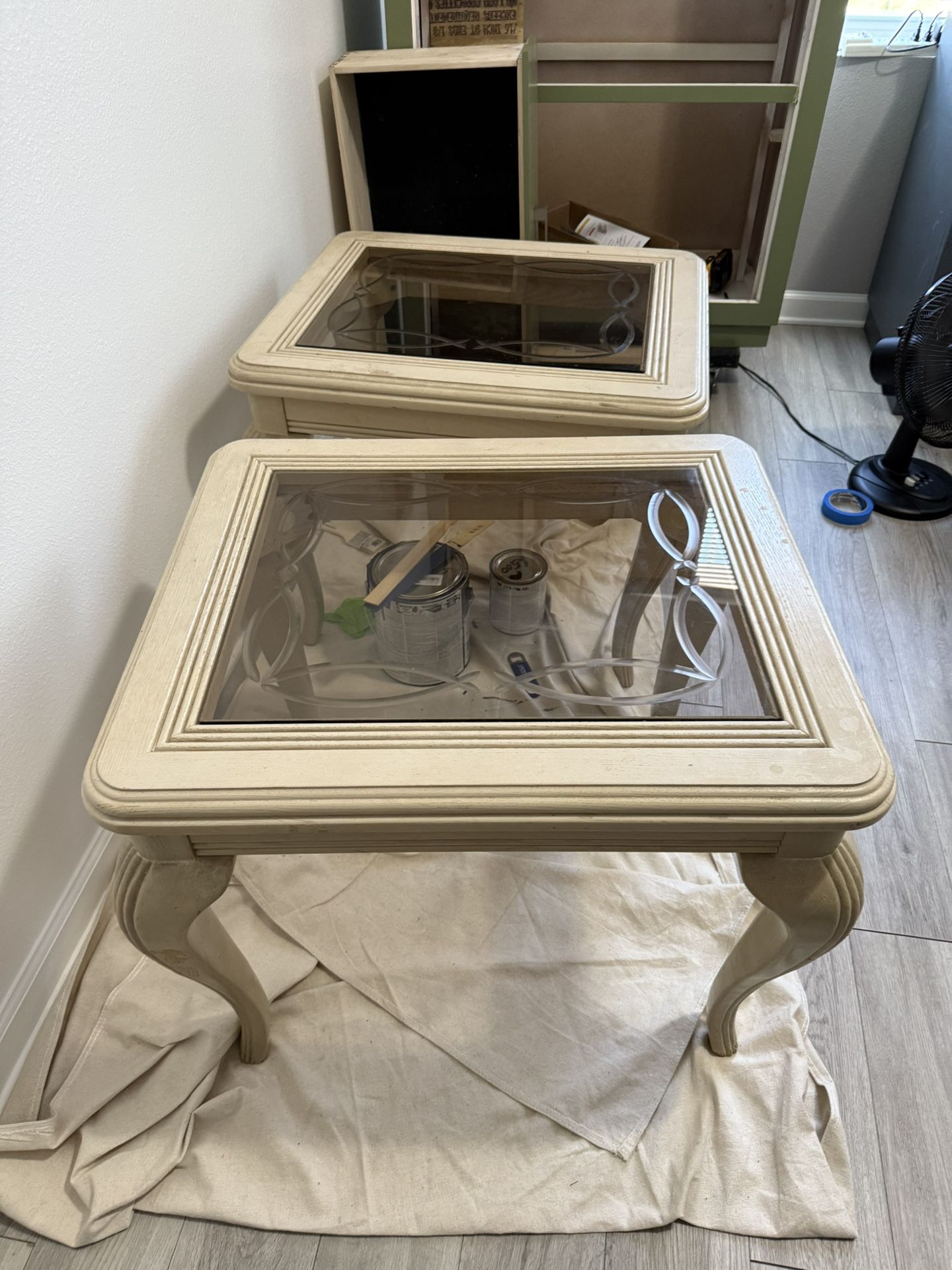 2 Glass Top End Tables