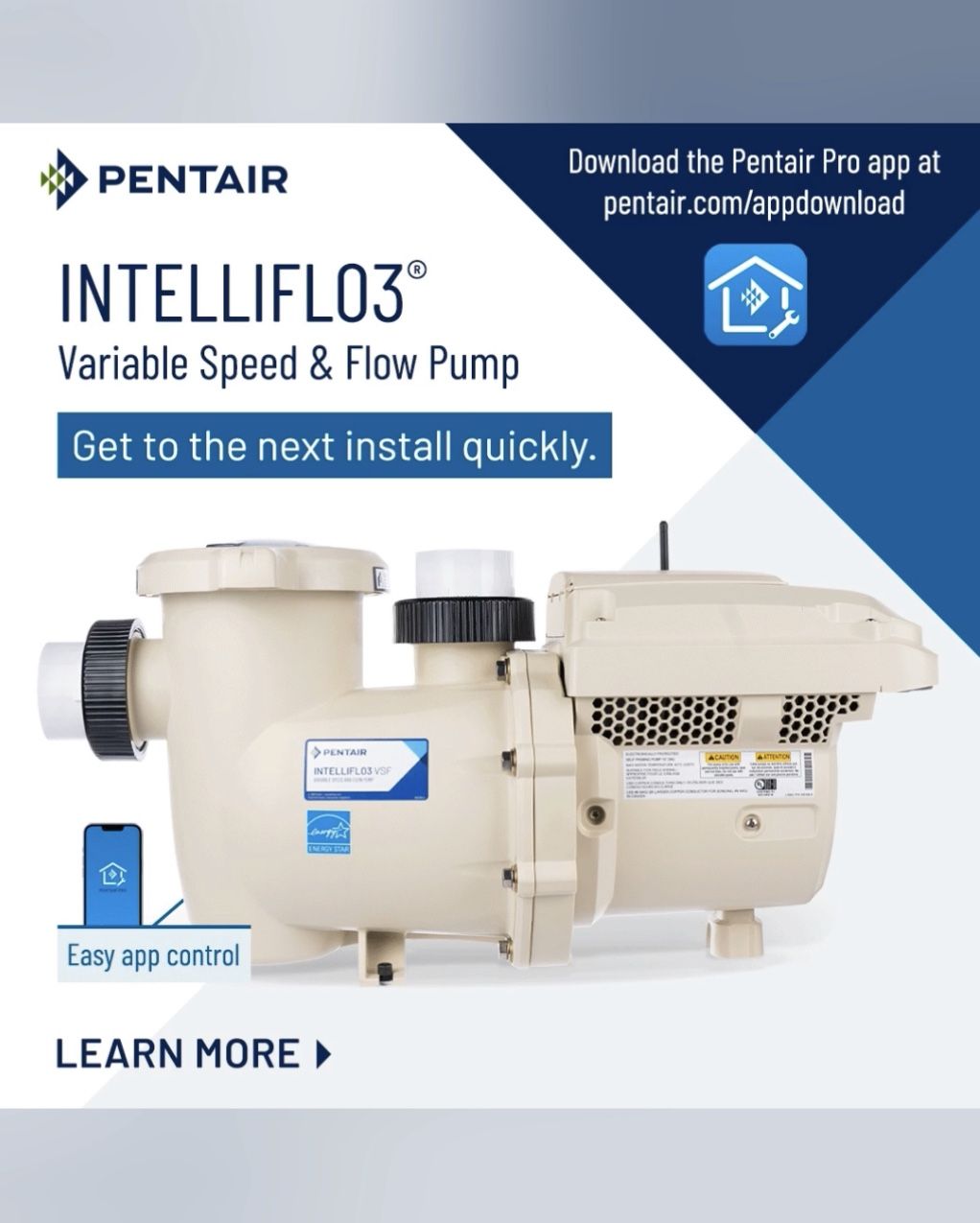 Pentair Intelliflo 3 VSF New!