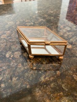 Vintage Miniature Glass Trinket Box