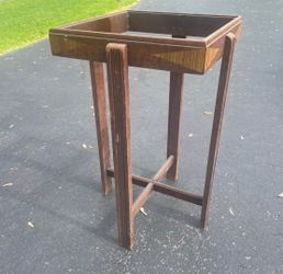 Vintage Mid Century Modern Tall Side Table w/o Glass