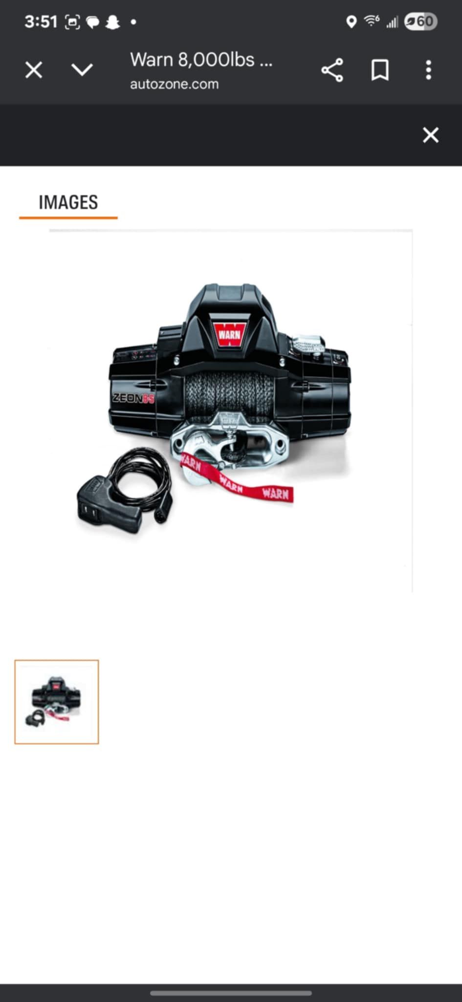 New 8000 warn winch $1100