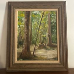 Landscape Painting in Wood Frame