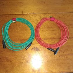 2 Proffessional Microphone Cables 25 Ft 