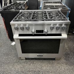 Miele Stainless Steel 36” Gas Range Stove + 6 Sealed Burners 