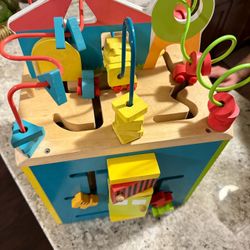 Wooden activity cube