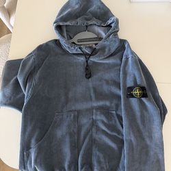 Stone Island Blue Corduroy Hoodie – Men’s L – Like New