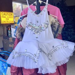 White Ballerina Tutu Dress Halloween Costume 