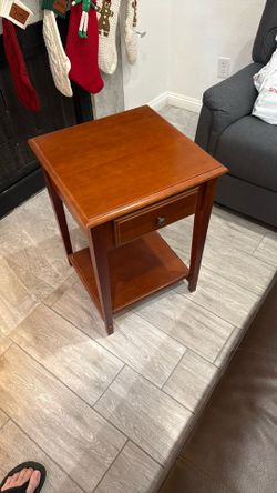 Wooden Side Table With Drawer