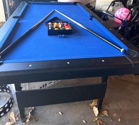 Portable Pool Table with Balls and Cues