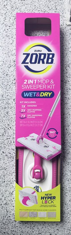Zuru Zorb 2 in 1 wet dry sweep mop kit 10 refills