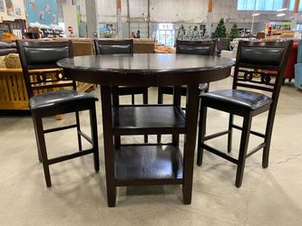 NEW CLASSIC Dark Brown Dining Table with 4 Chairs