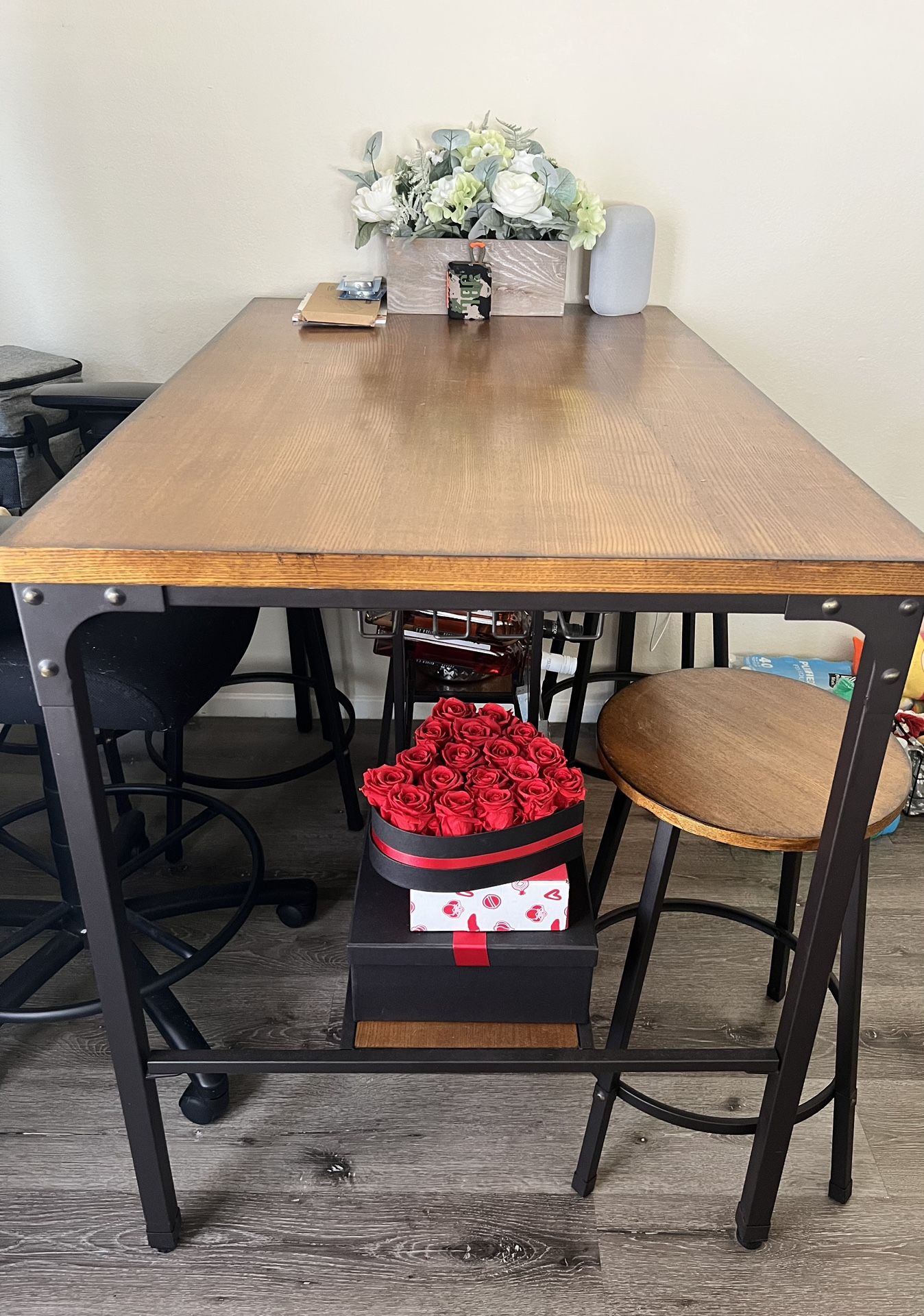 Table With Four Barstools