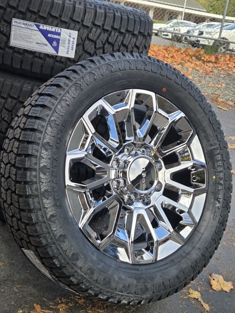 22 inch GMC Sierra Denali 3500 Wheels Tires Rims Chevy Silverado 2500