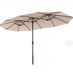 PHI VILLA
13 ft. Market No Weights Patio Umbrella 2-Side in Beige