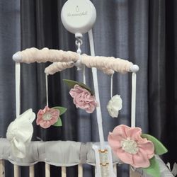 Pink ROSES Musical Crib Moblie