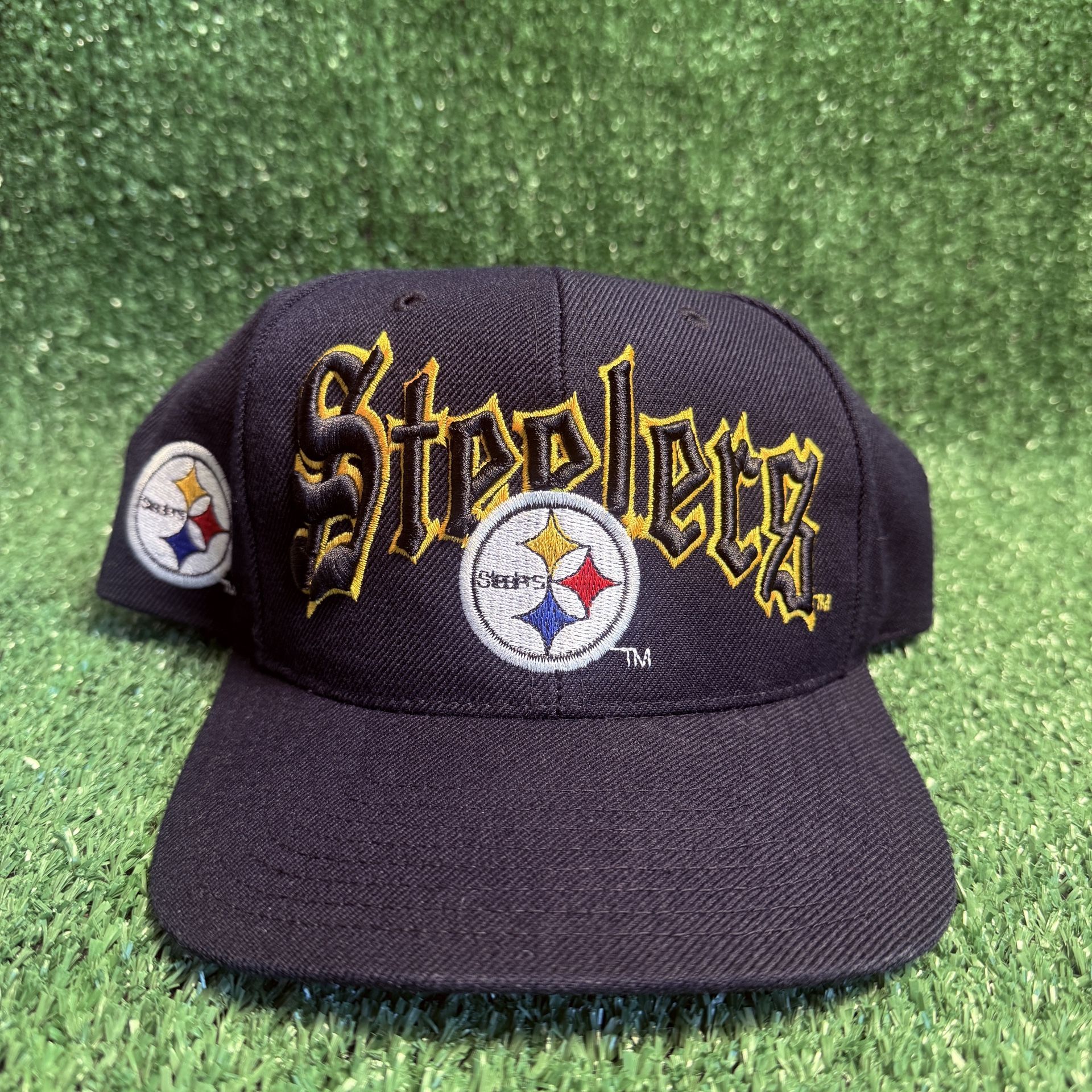VTG 90s Drew Pearson Pittsburgh Steelers Old English SnapBack Ha Cap 90s