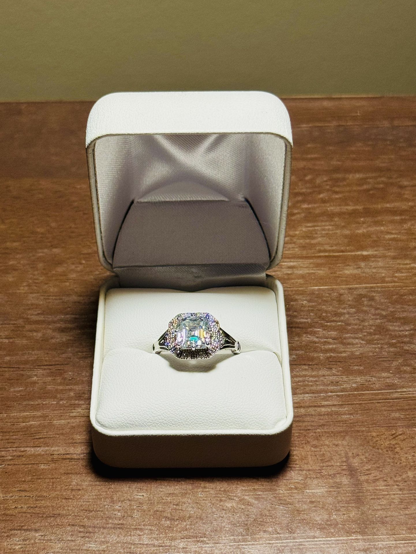 Size 9 Moissanite Ring White Gold