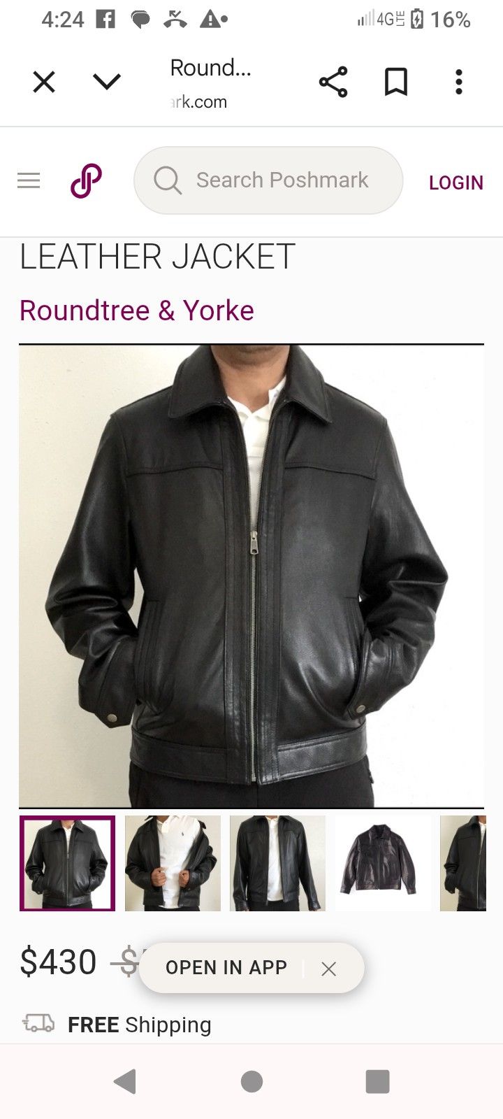 Roundtree & Yorke  Leather Jacket