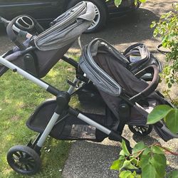 Double stroller and car seat . In good condition. Moving. Must leave as soon as possible.