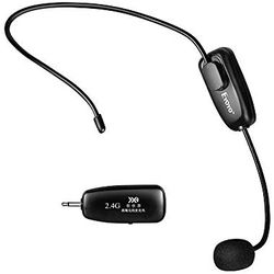 2.4G Wireless Microphone Headset Stage Wireless MIC with 3.5mm Plug Receiver Black