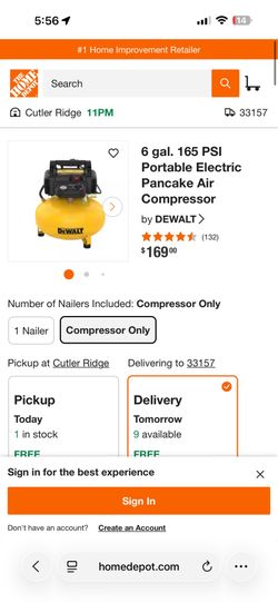 DeWALT 6 Gallon Pancake Air Compressor