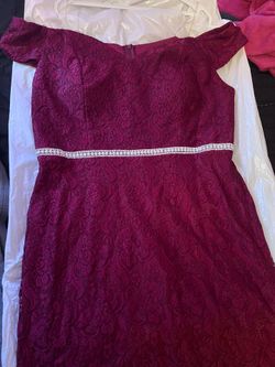 Burgundy lace dress