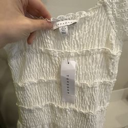 NWT TopShop Dress In White 