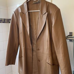 100% Leather Vintage Brown Jacket 