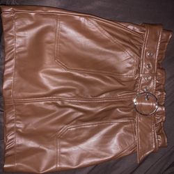 Leather Brown Skirt