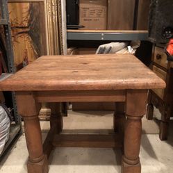 Distressed Wood End Table