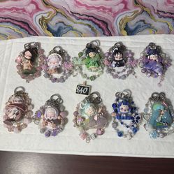 Rave Kandi Skullpanda and Hirono Handmade Beaded Bag/Key/Phone Charm