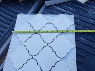 8 Sheets Of white Arabesque Mosaic Tile