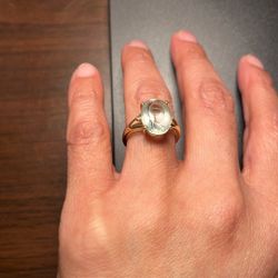 14k Gold Ring W Stone And Diamonds 