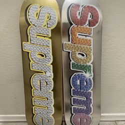 Supreme Bling Box Logo Skateboard Deck Set
