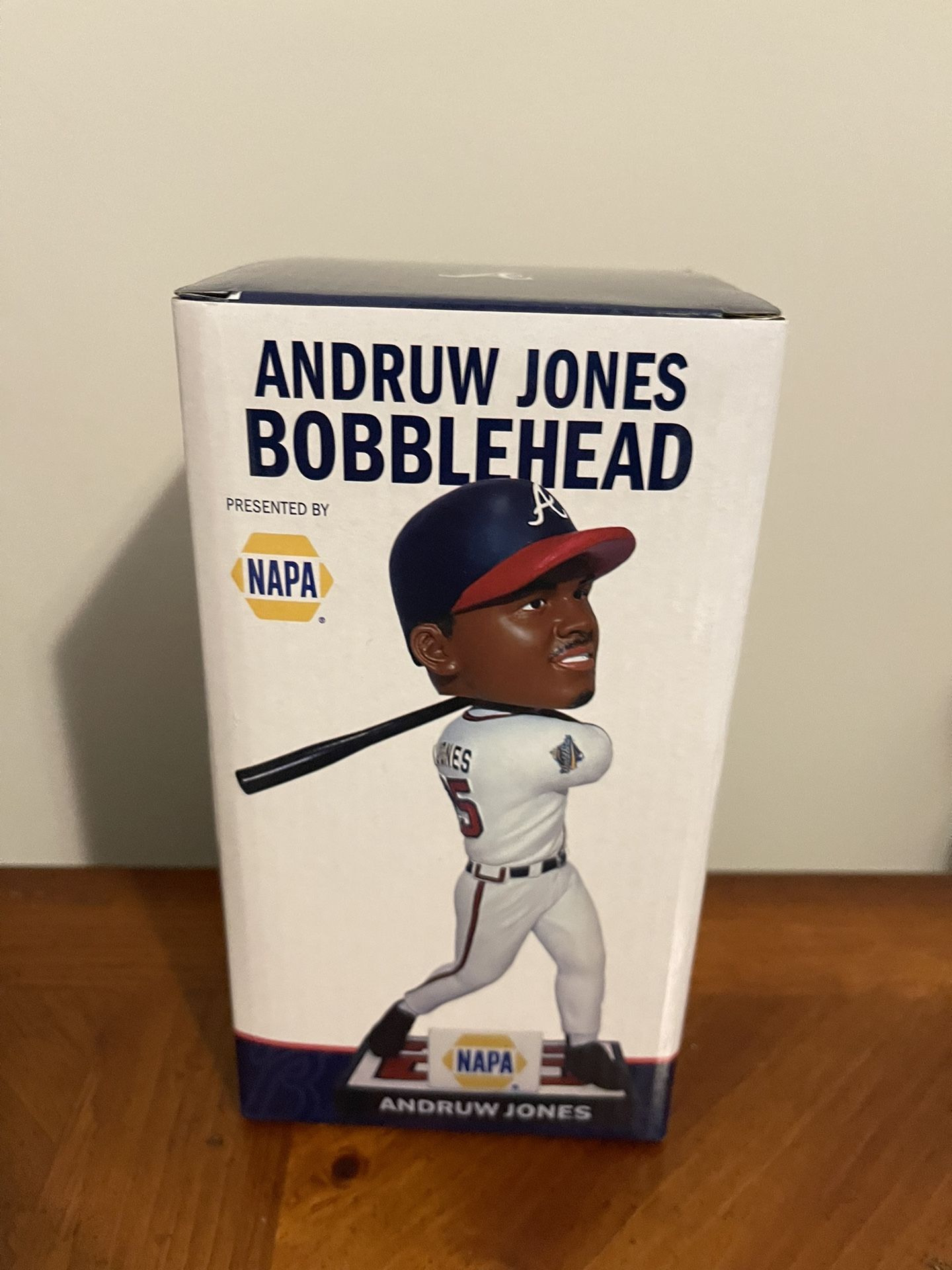 Andruw Jones bobble head. Comes from a smoke free home. Never taken out of box.