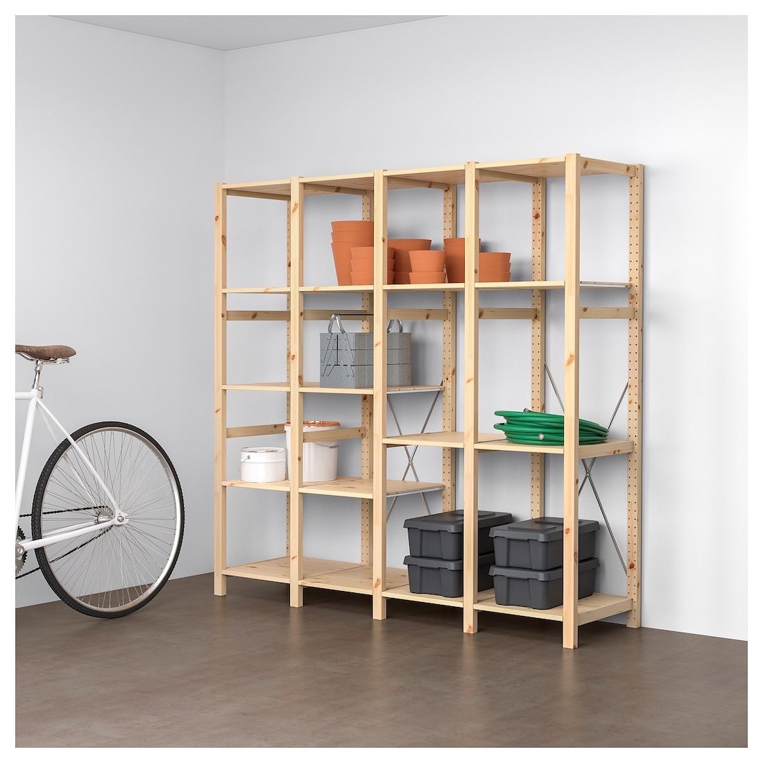 IKEA Ivar 4-section shelving unit (with extra shelves!)