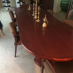 12 FT. Canadian Mahogany 6 Chairs Dining Table Super Fancy